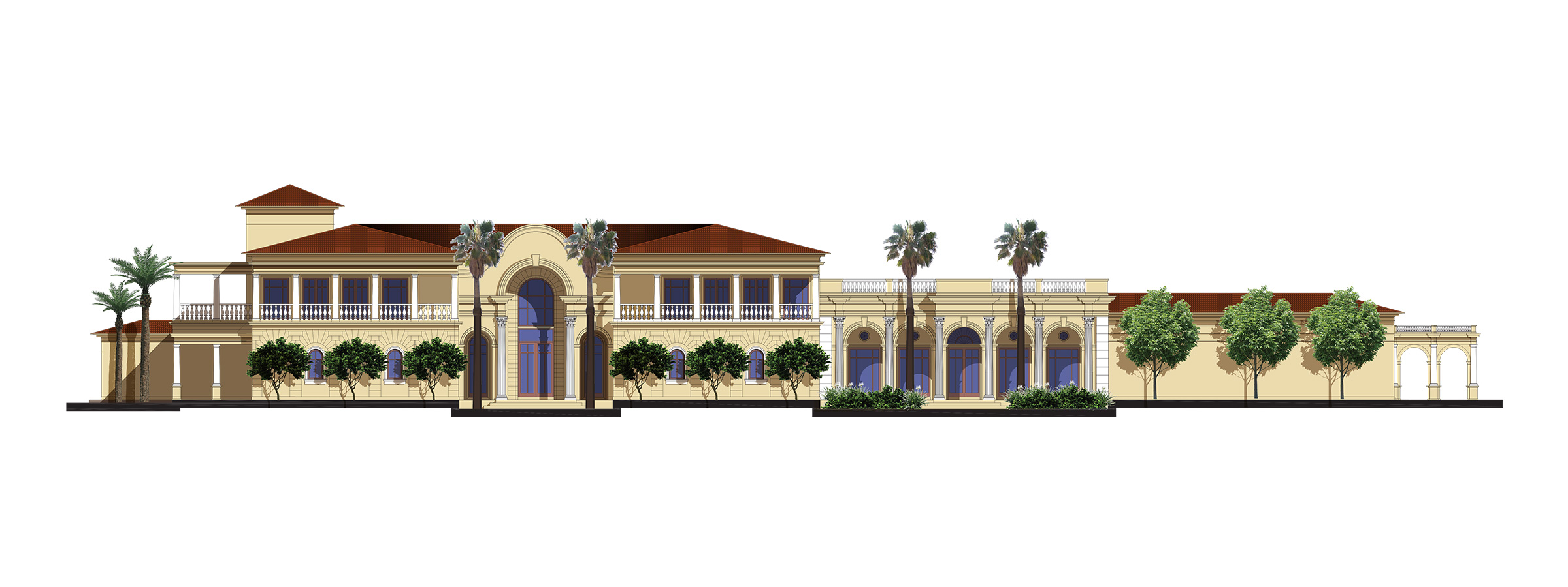 Front elevation of the Echbih Family Residence 2 designed by RTAE, Dubai