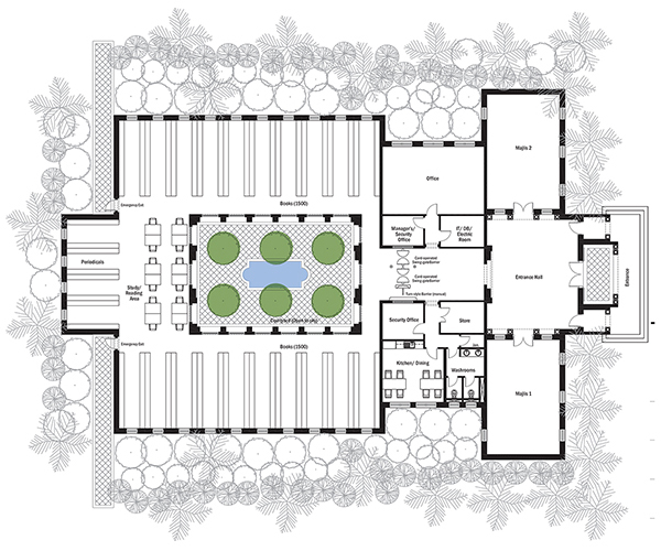 Floor plan of the Historical Manuscripts Library