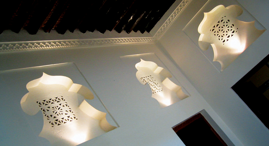 Spotlight restored niches inside the Fen Cafe in Sharjah by RTAE, Dubai