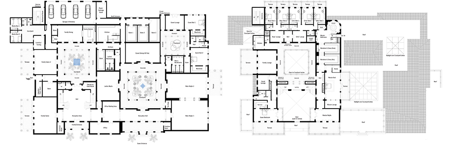 Floor Plans of the Echbih Family Residence 2 designed by RTAE, Dubai