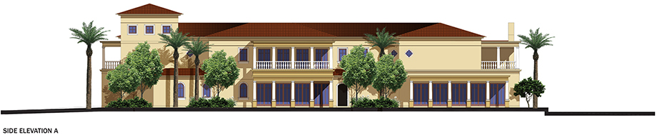 Side elevation of the Echbih Family Residence 2 showing the Guest Entrance, designed by RTAE, Dubai