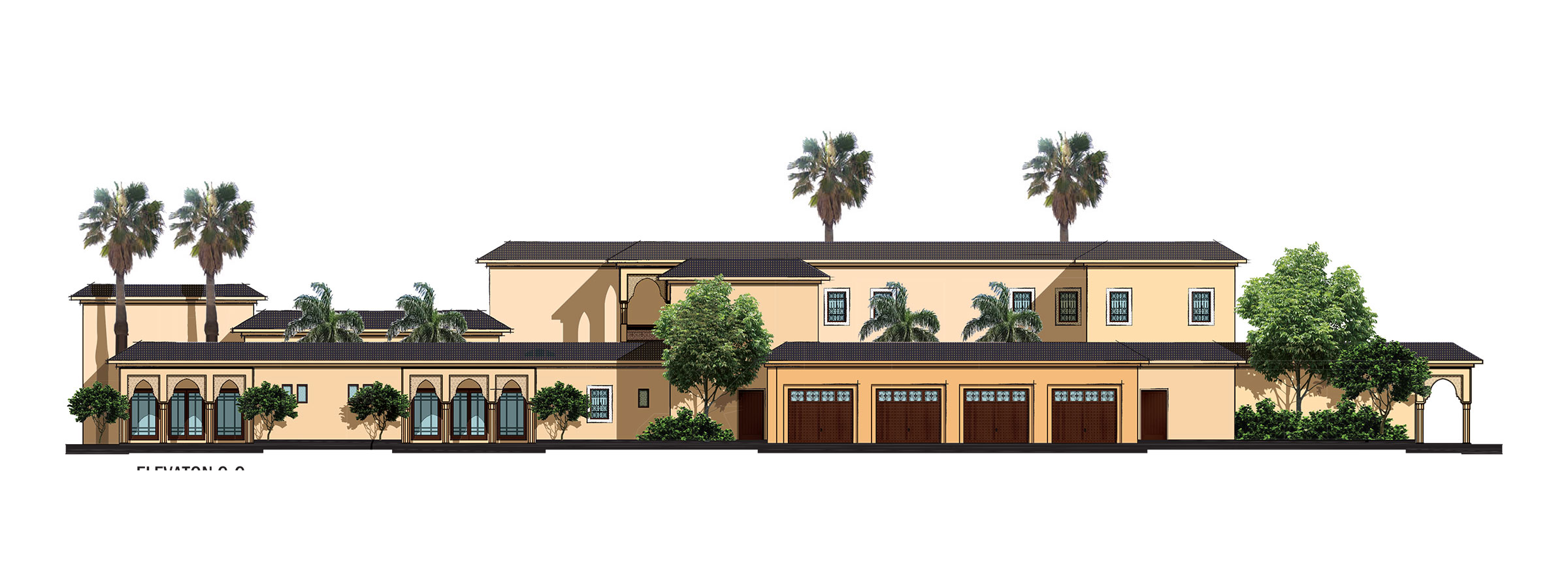 Rear elevation of the Saleck Family Residence designed by RTAE, Dubai