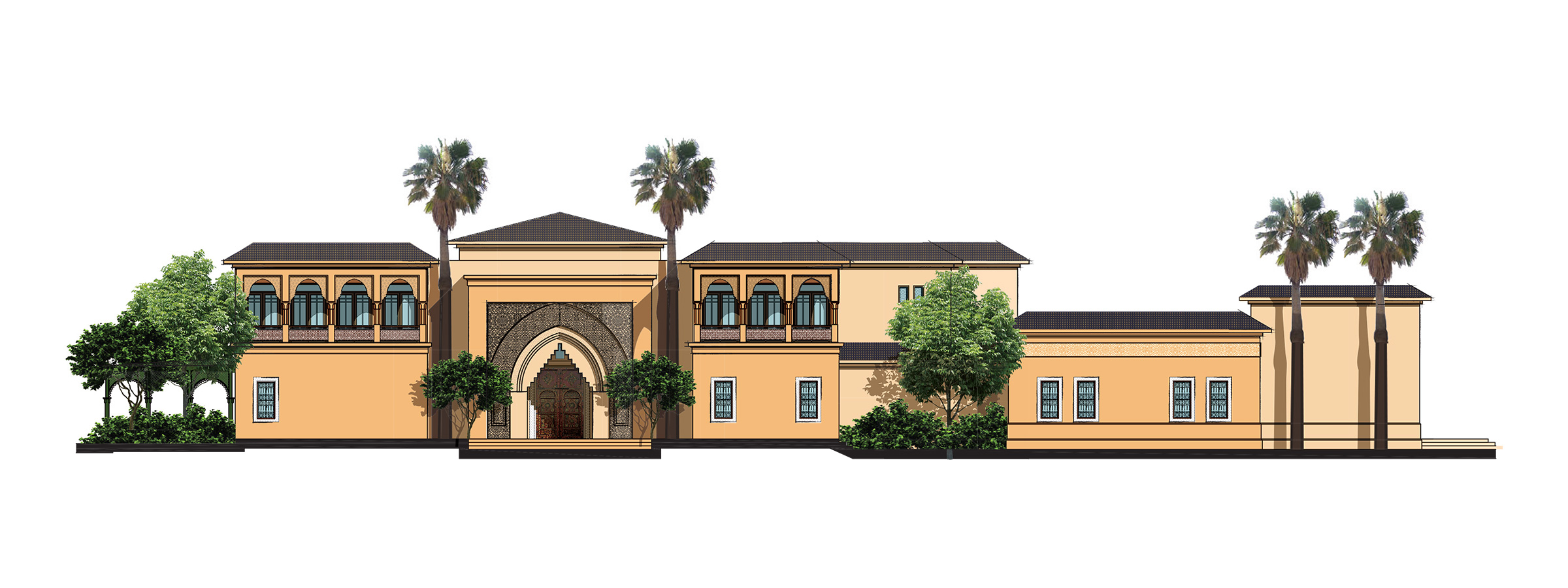 Front elevation of the Saleck Family Residence designed by RTAE, Dubai