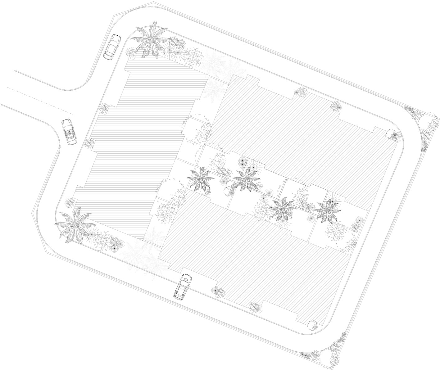 Site Plan of the La Casa Blanca Residence in Umm Al Quwain by RTAE